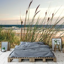 Vinyl-Strukturtapete Strand Vlies Fototapete FEINSANDSTRUKTUR Dünen Meer Nordsee