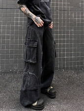 Schwarze Cargo Jeans -