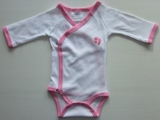 5er SET Wickelbody 5 Bodys weiß Langarm Baumwolle Gr 50 56 1-3 M. NEU