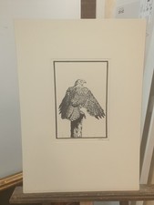 Holzschnitt - Adler - Walther Klemm - Passepartout (Holz) - (A) T.3