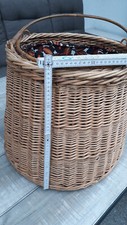 DDR Wäschekorb Weide? Rund Stoffauskleidung 1A Zustand 60er Jahre