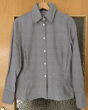 Burberry London Damen Bluse Hahnentritt Muster Gr.44 Baumwolle Langarm