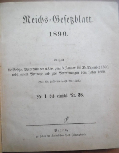 Reichs gesetzblatt 1890 - reichs-gesetzblatt,