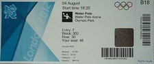 Eintrittskarte Olympia 4.8.2012 Men's Wasserball Ungarn - Großbritannien B18