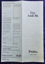 AUDI 80 B2, Preisliste v