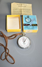 HANHART 3 JEWELS 1/10 sec Stoppuhr Handaufzug manuel mechanisch mit Ovp #D3