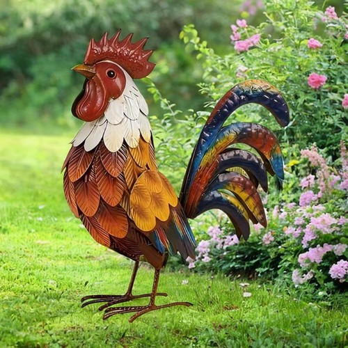 Garten ornament metall hahn - metall,