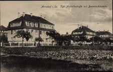 Ak Arnsdorf in Sachsen, Kgl. Anstaltsstraße mit Beamtenhäusern - 3606675