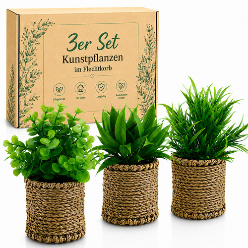 3er set kunstpflanzen - 3er,