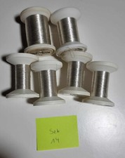 6 Spulen Madeira Mettalic Garn No 40 ,  FS , 1000 m , silber, Stickgarn