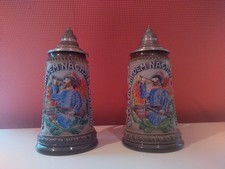 2x Bierkrug Bierseidel mit