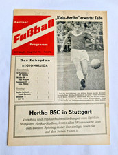 Berl. Fuß. Programm 1963 Vorbericht Hertha BSC Berlin VFB Stuttgart Tebe Fußball