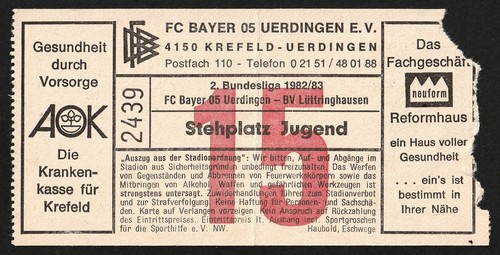 Ticket 1982 bayer - ticket, |