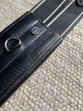 Sattelgurt Leder Langgurt 130 cm schwarz Gummi