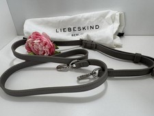 Taschengurt Leder Grau Schmal