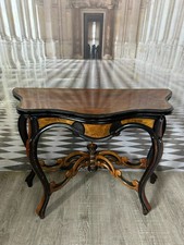 ANTIKER SPIELTISCH UM 1860 WILHELM III NUSSBUAM BEISTELLTISCH WANDKONSOLE