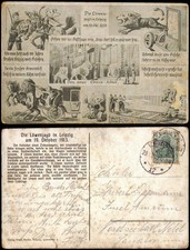 Ansichtskarte Leipzig Mehrbildkarte "Die Löwenjagd", Zirkus, Löwen 1913