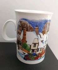Dunoon Kaffeebecher Henkeltasse Weihnachten Christmas Eve Sue Scullard England
