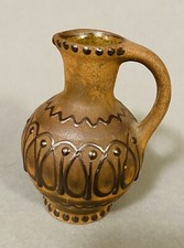 Kleine Amphore Steingut Steinzeug Keramik Henkelkrug Braun Vase Deko DDR Vintage