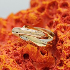 Les must de Cartier Trinity Tricolour 18KT Gold mit Cartier Box in Gr. 49