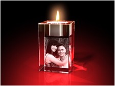 2D Glas Gravur Teelicht Ostern