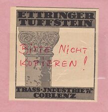 COBLENZ, Werbung 1914, Trass-Industrie mbH Ettringer Tuffstein