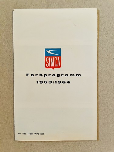 Prospekt farbkarte simca 1963 - farbkarte,