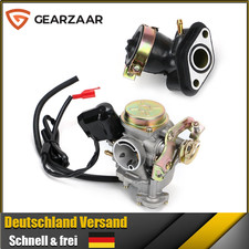 Vergaser 18mm mit E-Choke und Ansaugstutzen komplett für 50ccm Roller 4T AC Gare