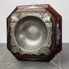 Zinn Holz Aschenbecher 95%
