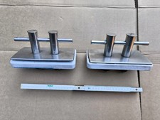 2x Klampe Belegklampe Festmacherklampe Edelstahl mit Sockel 10 x 21 cm