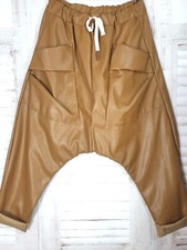 💋 Coole Baggy Harems Kunstlederhose Boyfriend ganz tiefer Schnitt bis Gr. 42