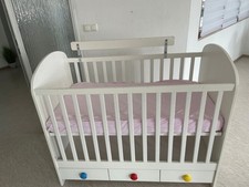 Bett Kinderbett Babybett 120x60 weiß Neu Gitterbett mit Matratze Juniorbett