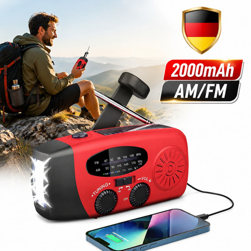 Solarradio handkurbel 2000mah - solarradio,