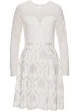 Kleid m Spitze Gr 32/34 Weiß