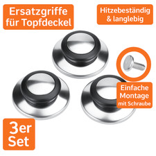 3 Stück Topfdeckelknopf