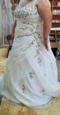 ♥Brautkleid, Hochzeitskleid in Ivory mit Schleier #Größe 60#♥