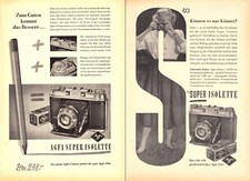 3w50067/ Konvolut Reklame aus 1954 – AGFA Fotoapparat SUPER ISOLETTE