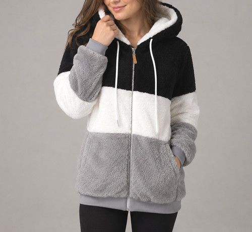Flauschige teddyplüsch jacke - teddyplüsch,