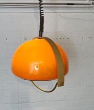 Vintage TEMDE Küchenlampe Lampe Panton Zugpendel Leuchte Kunststoff 70er Orange