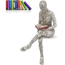 Elegante Lesende Frau Figur aus Resin – Abstrakte Skulptur für Bücherregale