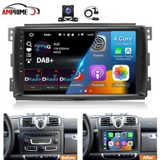 DAB+ Carplay Für Smart Fortwo 451 2005-2010 Android 15 Autoradio GPS NAV 64G Kam