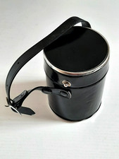 Leder Objektiv-Köcher Box  Ø 7 cm - Höhe 10 cm Kamera Vintage Japan Sammler