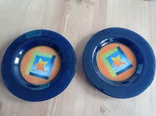 2 Stück Teller, Dessertteller, Glasteller mit Motiv Stern, blau,  Marke Dibbern