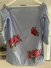 Ausverkauft! Off Shoulder Kleid ZARA Gr. XS hellblau gesteift wNeu