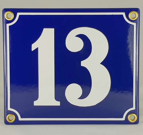 Emaille hausnummer blau - hausnummer, 13