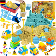 Faltbarer Sandkasten | Formbarer Magic Sand | 6 Mini-Fahrzeuge