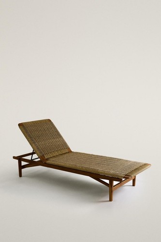 Zara home teak outdoor lounger - zara,