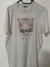 KENZO T-Shirt XL Weiß Baumwolle mit aufwendiger Tiger-Stickerei
