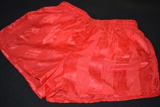 Shorts Short Sprinter Pant Vintage Deadstock Nylon Glanz Shiny Rot 80s S M L NEU