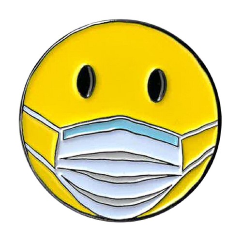 Smiley maske emaille anstecker - maske,